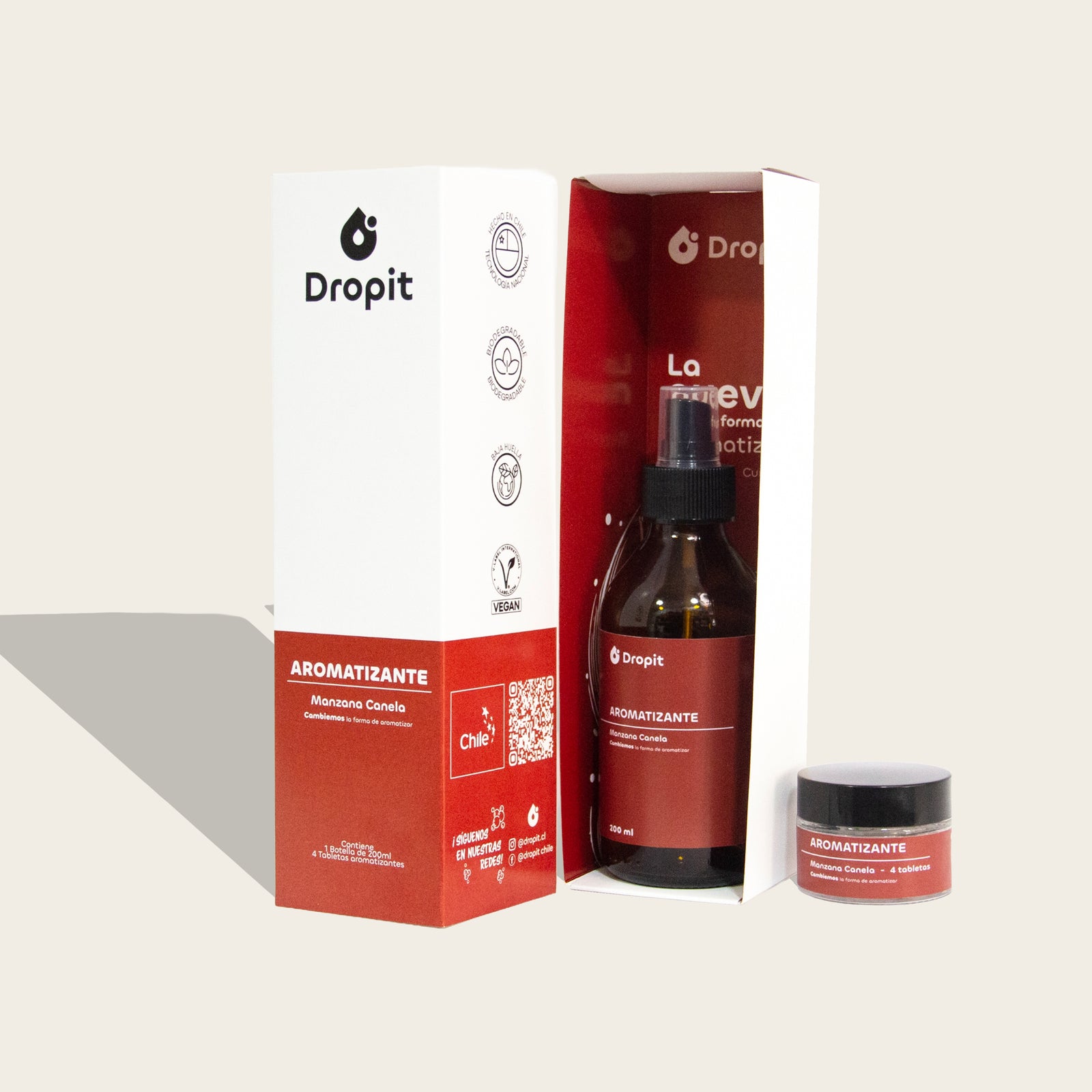 Pack Aromatizante Manzana Canela - 4 Tabletas y Botella Difusor